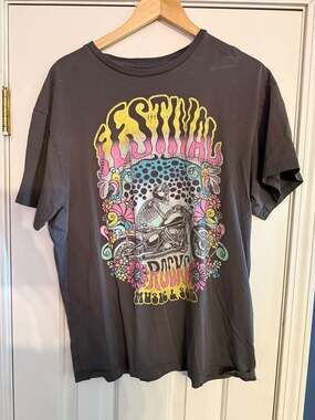 Modernlux Festival Rocks Skeleton Biker Graphic T-Shirt